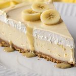 Banana Cream Cheesecake on a plate