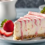 Banana-Strawberry Cheesecake Fantasy on a plate