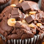 Chocolate Peanut Butter Muffins on a plate