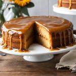 Southern Burned Caramel Cake on a plate