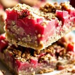 Rhubarb Oatmeal Bars on a plate