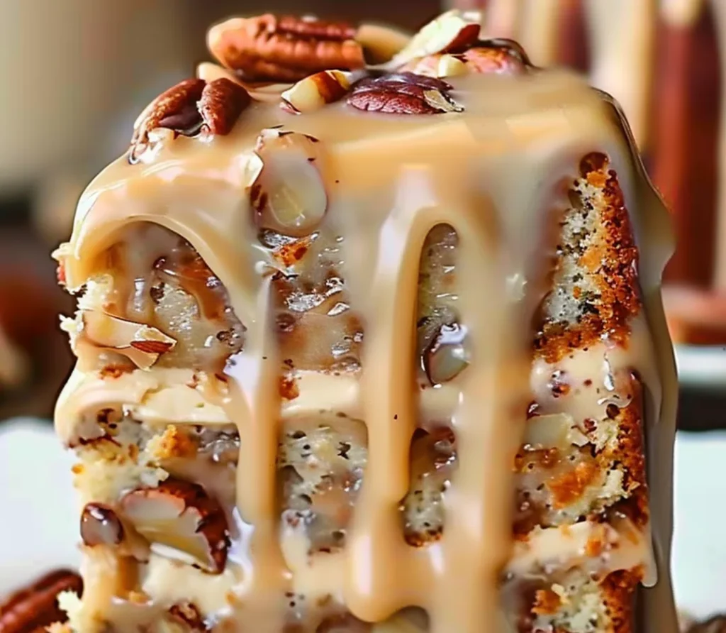 Banana Pecan Caramel Layer Cake Recipe