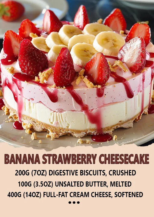 Banana Strawberry Cheesecake