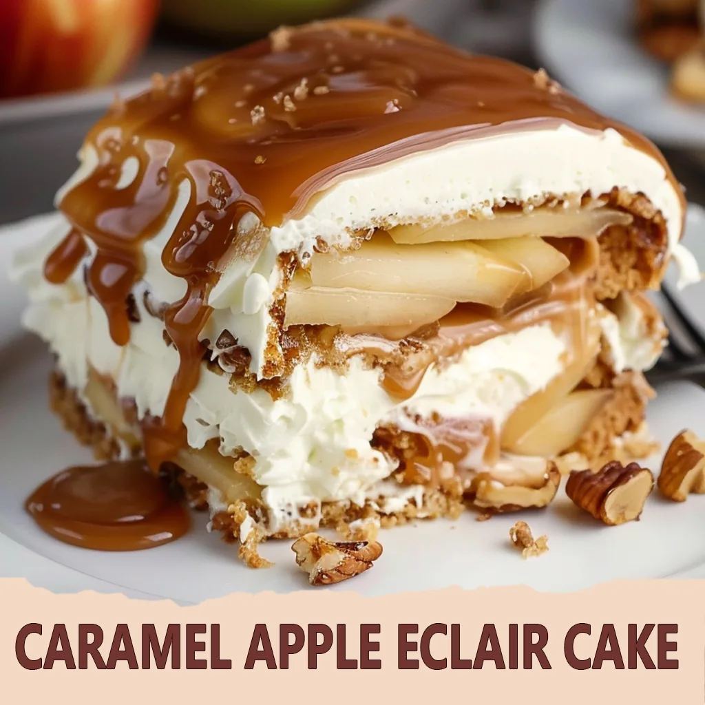 Caramel Apple Eclair Cake
