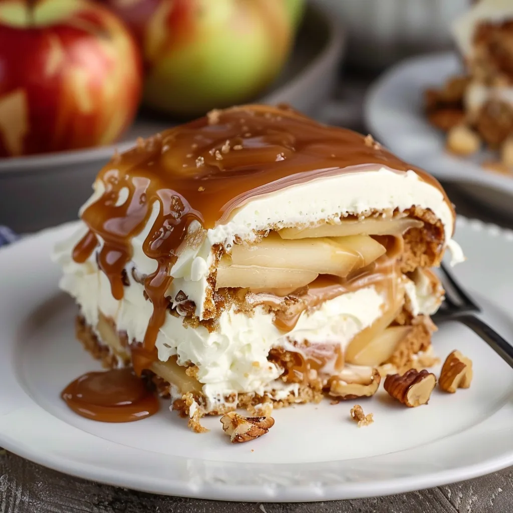Caramel Apple Eclair Cake