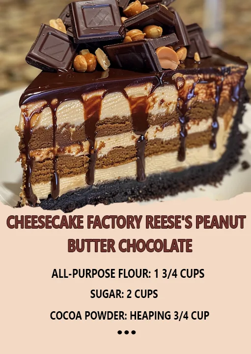 Copycat Cheesecake Factory Reese's Peanut Butter Chocolate Cake Cheesecake