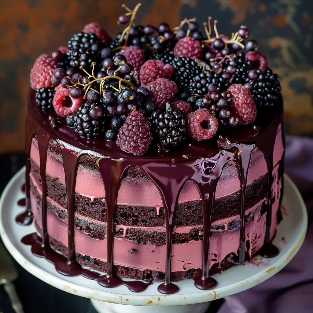Dark Romance Chocolate Blackberry Cake
