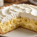 Banana cream pie with a cream swirl
