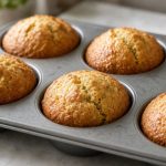 Banana muffins in a tin