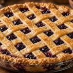 Blueberry pie with a lattice crust