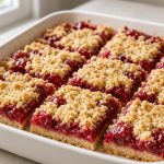 Cherry pie bars with a shortbread base