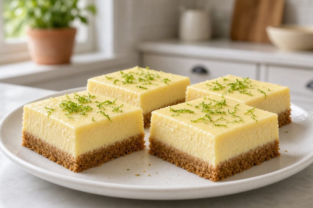 Key lime bars with a graham crust