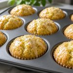 Lemon poppy seed muffins with a thin glaze