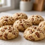 Pecan sandies cookies on parchment
