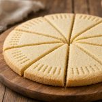 Pale shortbread wedges on a plate
