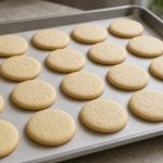 Plain sugar cookies on a baking sheet