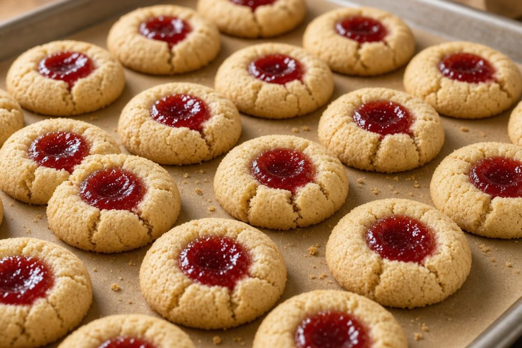 Thumbprint cookies with jam centers